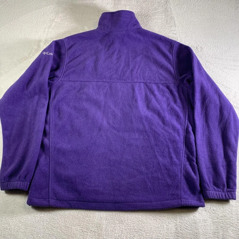 TCU Horned Frogs Jacket Mens Large Purple NCAA Football Columbia Full Zip Fleece